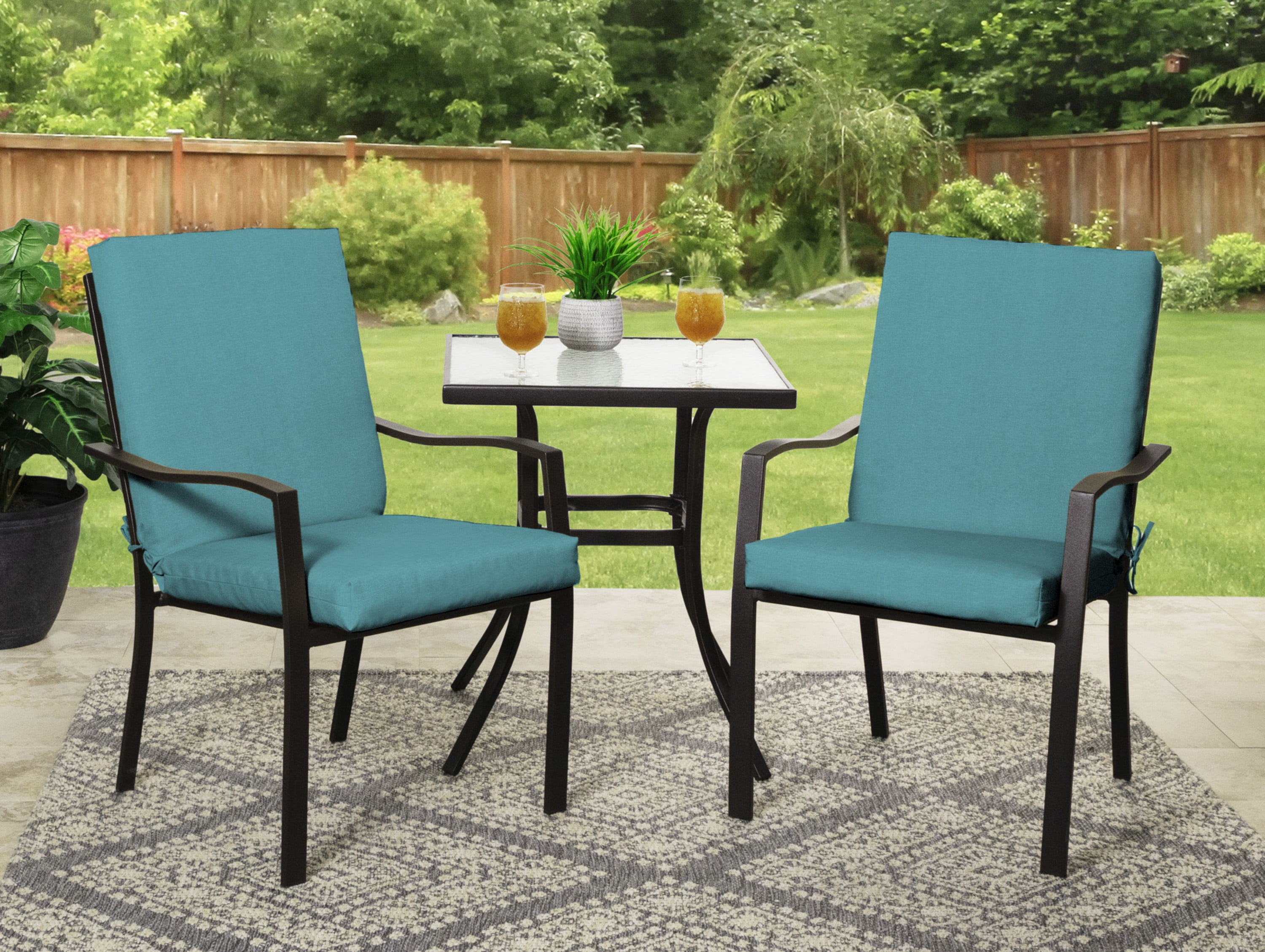 Mainstays outdoor patio dining chair cushion hot sale