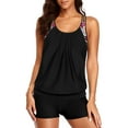 thumbnail image 1 of Traje de baño de dos piezas con tiras en la espalda y estampado conservador para mujer Traje de baño Fridja  nalpqowj55592, 1 of 7