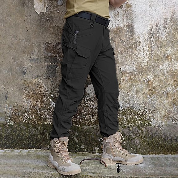 Men's Loose Work Pants Multi-Pocket Utility Stretch Durable Outdoor Trousers