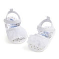 thumbnail image 5 of Penkiiy Infant Baby Girls Summer Sandals Newborn Toddler First Walker Crib Dress Shoes White for 3-6 Months, 5 of 8