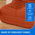 thumbnail image 6 of Dextrus Bean Bag Chair with High Back, Giant Lazy Floor Sofa for Adult, Single Comfy Togo Sofa with Memory Foam, Brown, 6 of 10