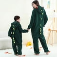 thumbnail image 4 of Pajamas for Famliy Animal Themed Onesie Sleepwear with Zipper Fuzzy Warm Winter Pjs Cozy Loungewear (G-Dark Green Dinosaur for Adult), 4 of 8