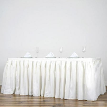 

BalsaCircle 21 feet x 29 Polyester Banquet Table Skirt Ivory