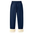 thumbnail image 4 of Huankd Men's Thick Fleece Winter Pants Heavyweight Warm Sherpa Lined Athletic Jogger Sweatpants with Pockets Blue XL, 4 of 5