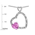 thumbnail image 3 of Star K� Double Open Heart Pendant Necklace with 6mm Created Pink Sapphire Stone, 3 of 9