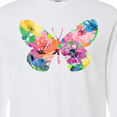 thumbnail image 4 of Inktastic Butterfly Shape with Colorful Flowers Long Sleeve T-Shirt, 4 of 5