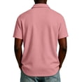 thumbnail image 5 of Hearthz Quarter Zip Men Polo Shirts Short Sleeve Moisture Wicking Mens Golf Polo Shirts Lapel Collar Mens Golf Polos Tennis Shirt with Pocket Pink XL, 5 of 6