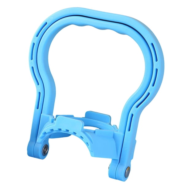 Portabotellas de agua potable con clip antideslizante y agarre ergonómico. Azul