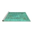 thumbnail image 2 of Ahgly Company Machine Washable Indoor Rectangle Abstract Turquoise Blue Contemporary Area Rugs, 8' x 10', 2 of 4
