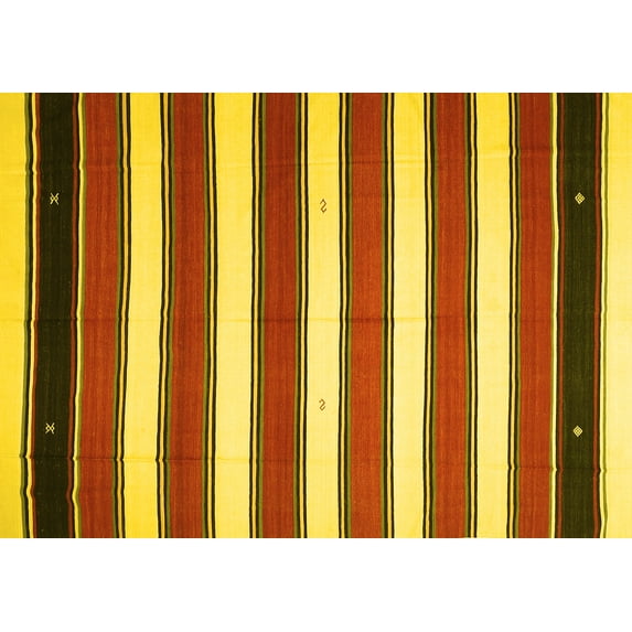 Ahgly Company Indoor Rectangle Oriental Yellow Traditional Area Rugs, 2' x 4'