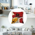 thumbnail image 5 of nygtbtfer Pack of 2 Beautiful Charming Watercolor Oil Painting Ink Red Poppy Retro  Throw Pillow Case Cushion Cover New Home Office Indoor Decorative  White, 5 of 7