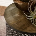 thumbnail image 5 of JERFIT Modern Drum Accent Table with Metal Lattice Base, Natural Mango Wood Top for Living Room, Bedroom, Industrial Style, 5 of 7