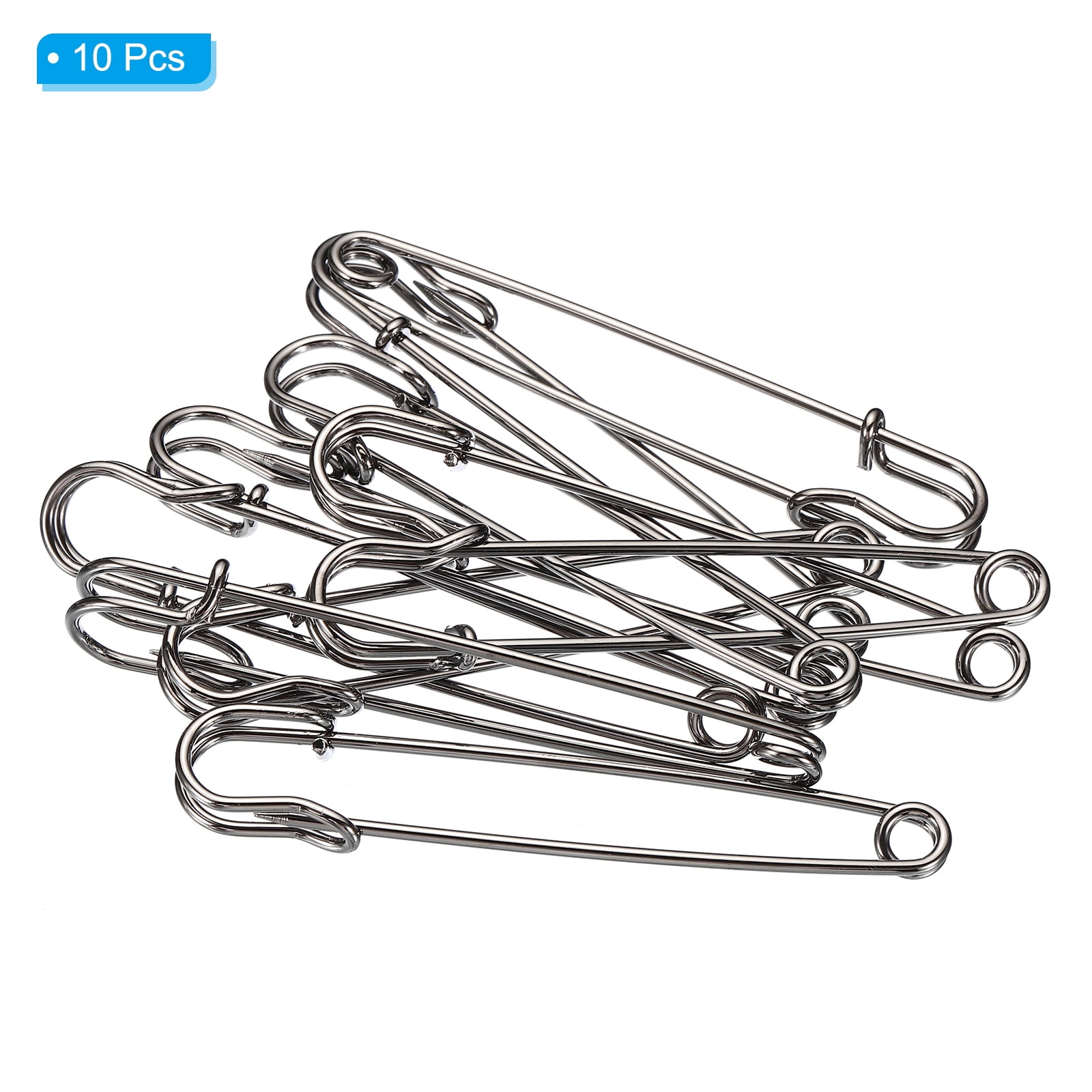 Unique Bargains Safety Pins for Sewing Skirts Crafts Brooch Making Black 3.94"