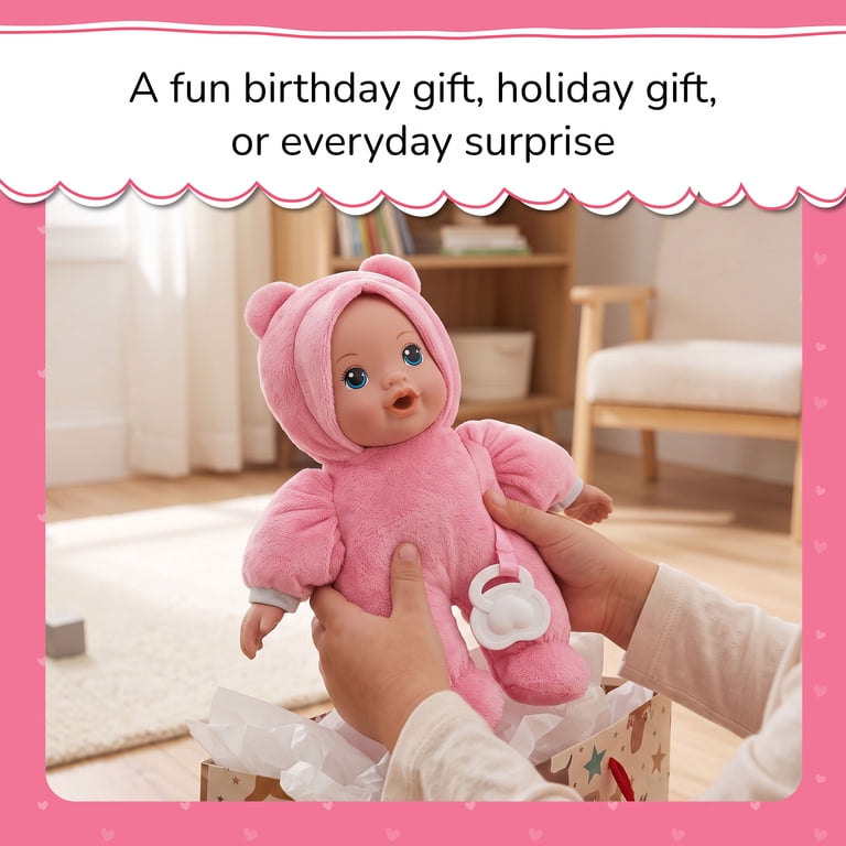 My Sweet Love 10-Inch Snuggly Baby Doll, Pink Bear Outfit photo 3