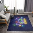 thumbnail image 2 of DouZhe Tapis de Zone de Jeu Néon Motif Zone de Jeux Tapis de Sol Antidérapant Lavable en Machine, Style Tapis Paillasson, 63x48 Pouces, 2 of 6