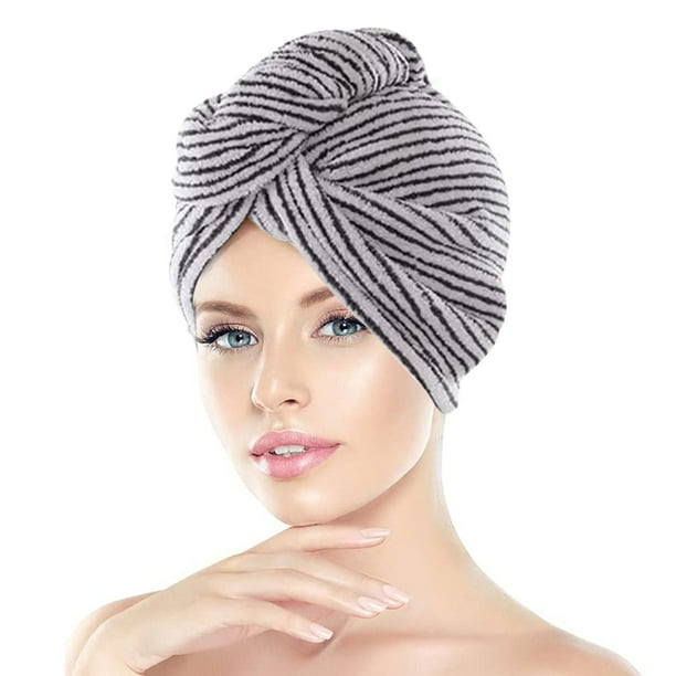 Toalla para el cabello de fibra de bambú Laklulu para mujeres y niñas, turbante para cabello mojado de secado rápido y súper absorbente