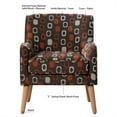 thumbnail image 6 of Upholstered Lounge Chair, Floral Print Fabric Accent Chair with Armrest and Solid Wood Legs, Single Sofa Chair Reading Chair for Living Room, Bedroom, Apartment, Brown Mix, 6 of 7