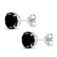 thumbnail image 3 of Gem Stone King 2.10 Ct Round Black AAA Diamond 18K White Gold Stud Earrings for Women Men, 3 of 5