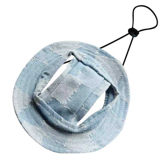 Bucket Hats for Dogs Summer Round Brim Pet Hat with Ear Holes Neck Strap Adjustable Outdoor Climbing Sun Visor Hat for Puppy Sunshade Anti Strangulation Cap for Small Medium Pets