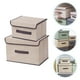 thumbnail image 3 of 3 juegos de cajas de almacenamiento plegables, contenedores de almacenamiento con tapa, contenedor de almacenamiento de ropa, organizador de ropa para armario, 3 of 7