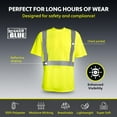 thumbnail image 5 of Rugged Blue ANSI Class 2 Wicking T-Shirt | High Visibility Shirts for Men | Made of Durable Polyester | Hi-Vis Shirts with Stitched Reflective Tape for Low-Light or Nighttime Visibility | Yellow, 5 of 6