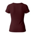 thumbnail image 6 of Dagugfen Womens Henley Shirts Short Sleeve Notch V Neck Button Ribbed Knit Tops Slim Fitted Stretchy Summer Casual Tee Shirts, 6 of 6