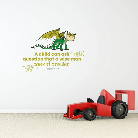 Wise Man Cute Dragon Life Quote Cartoon Quotes Decors Wall Sticker Art Design Decal for Girls Boys Kids Room Bedroom Nursery Kindergarten Home Decor Stickers Wall Art Vinyl Decoration (8x10 inch)