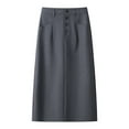 thumbnail image 6 of Women'S Gray Suit Skirt 2023 New High Waist Bodycon Pencil Midi Slit Back Elegant Office Wear Autumn Fashion Straight Design, 6 of 6