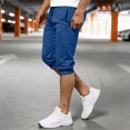 thumbnail image 4 of CQONEPT Mens Sweatpants with Pockets Summer Capris Joggers Loose Fit Athletic Running Trousers with Pockets Blue L, 4 of 7