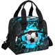thumbnail image 1 of Bolsa de almuerzo con balón de fútbol 3D para niños, lonchera con aislamiento de fútbol, bolsa de comida a prueba de fugas con aislamiento reutilizable, lonchera con correa de hombro extraíble, 1 of 7