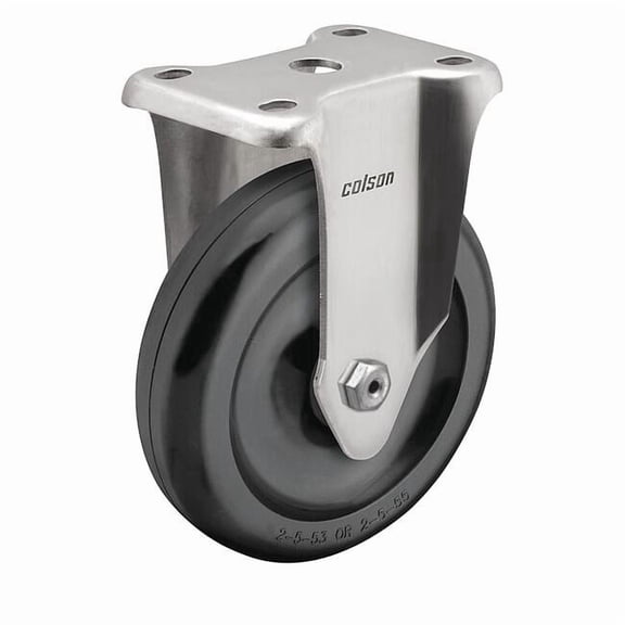 Colson Plate Caster,Rigid,Rubber,4 11/16"H 2.03408.444