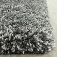 thumbnail image 4 of SAFAVIEH Henley Solid South Beach Polyester Shag Area Rug, Steel Grey, 4' x 6', 4 of 6