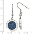 thumbnail image 5 of Stainless Steel Polished With Blue Druzy Dangle Shepherd Hook Earrings (42 X 18) Made In China sre846, 5 of 5