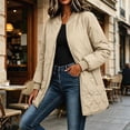 thumbnail image 2 of Women's Quilted Jacket Lightweight Zipper Fall Winter Coats Thermal Padded Puffer Jacket Loose Casual Outerwear with Pockets, 2 of 9