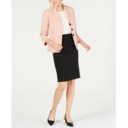 Le Suit Women's Petite Stretch Crepe 3-Button Skirt Suit RoseBud/ Black Size 8P
