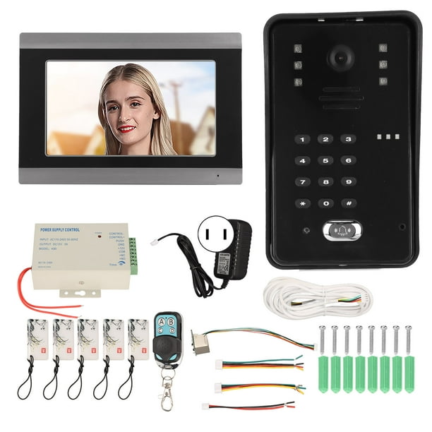 Sistema de videoportero con cable NikouMX timbre con video WiFi 1080P de 7 pulgadas con FUNCIÓN de Control de acceso IC