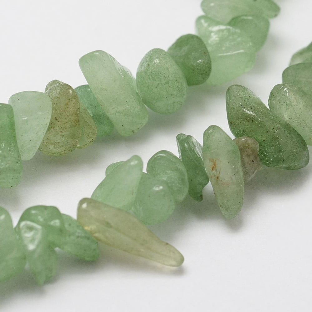 10Strand Natural Green Aventurine Beads Strands Chip Light Green 3~5x7~13x2~4mm Hole: 0.4mm about 31.5 inch(80cm)