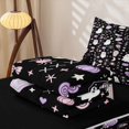 thumbnail image 5 of Manfei Boo Ghost Print Zipper Twin Comforter Sets with Fitted Sheet and 2 Pillowcases,Happy Halloween Zipper Bedding Set,Black Reversible,4 Pieces, 5 of 7