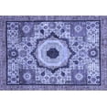 thumbnail image 1 of Ahgly Company Machine Washable Indoor Rectangle Abstract Blue Modern Area Rugs, 2' x 4', 1 of 4