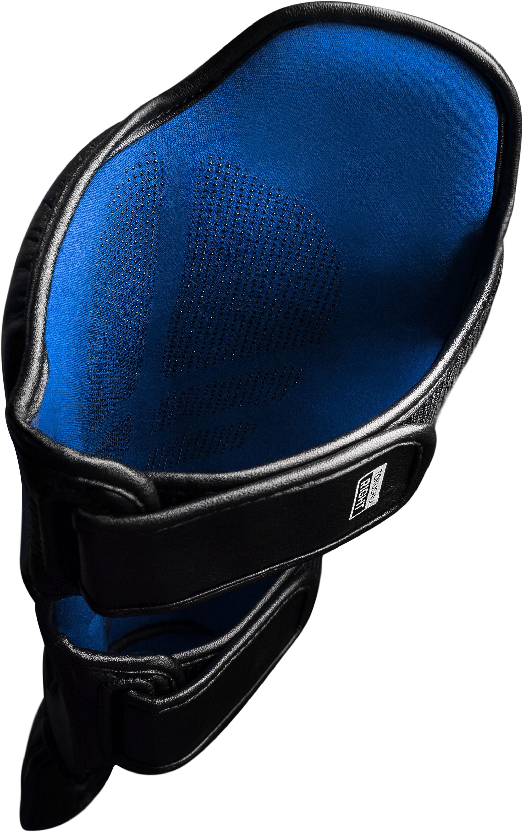 Hayabusa T3 Striking Hook and Loop Vylar MMA Shin Guards - Medium - Black/Blue
