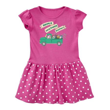 

Inktastic Have a Very Hoppy Easter Green Bunny Truck Gift Toddler Girl Dress