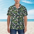 thumbnail image 2 of Logiee Fun Panda Playing With Bamboo Leaves Print Mens Hawaiian Shirts,Loose-Fit Short Sleeve Button Down Tropical Aloha Beach Shirt,Summer Vacation Wedding Tops,X-Large, 2 of 7