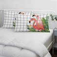 thumbnail image 4 of Flamingo Throw Pillow Covers, Summer Botanical Flowers Tropical Leaves Plaid Soft Breathable Pillow Cases with Invisible Zipper for Sleeping, Small Pillowcases for Couch Bed Sofa Chair 16x24 Inches, 4 of 9