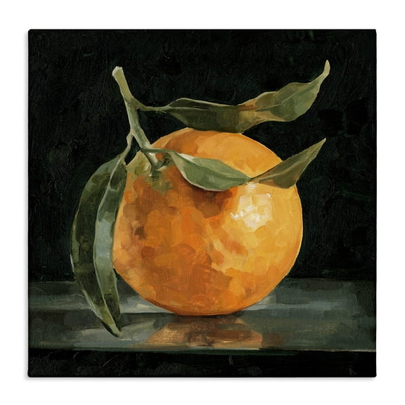 Stupell Industries French Country Orange with Stem on Black Canvas Art, 17 x 17, by Emma Caroline