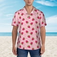 thumbnail image 2 of Xecao Strawberries print Hawaiian shirt - a stylish short-sleeve button-down for men, perfect for casual beach and tropical outings., 2 of 9
