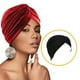 thumbnail image 4 of Qarigey Gorros de turbante para mujer, pañuelo elástico cómodo para la cabeza, tela de algodón a prueba de polvo, sombreros musulmanes Sombreros Negro Qarigey AP011881-02, 4 of 6