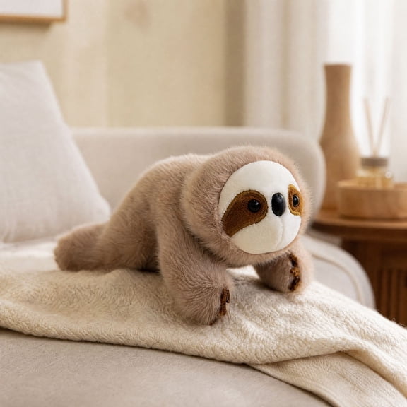 6.3 in Magnetic Sloth Plush Doll, Decorative Seasonal Accent, Versatile Display, for Table, Shelf, Mantel, Entryway, Living Room and Decorative Home Display