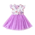 thumbnail image 2 of SILVERCELL 0-5Years Toddler Baby Girls Summer Princess Dress Little Girls Fluffy Party Tulle Floral Print Dress, 2 of 6
