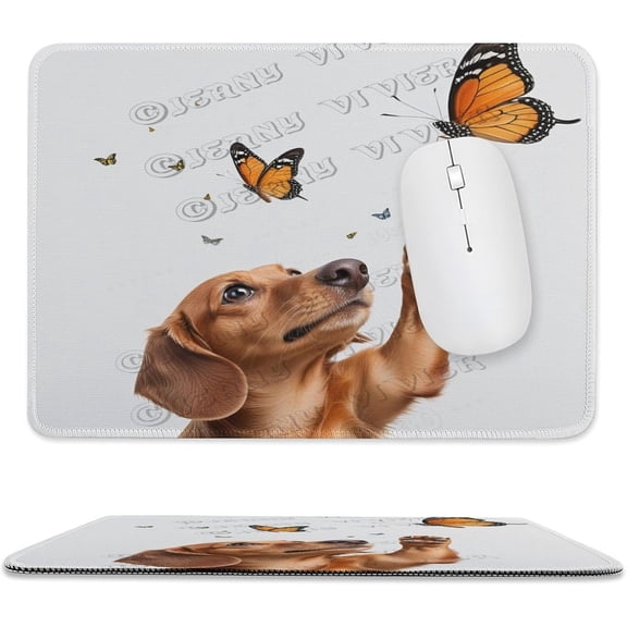 Dachshund Dog Rectangle Personalized Computer Mouse Pads Design, Washable Mouse Mat, Gaming Office Home Non-Slip Rubber Base Mousepad 8"x10"