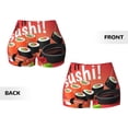 thumbnail image 3 of Sigee Sushi Print Women's High Waist Workout Shorts - Squat Proof, Tummy Control, Yoga and Gym Activewear-Small, 3 of 9
